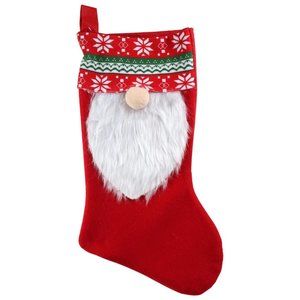 18 Inch Red Gnome Christmas Stocking